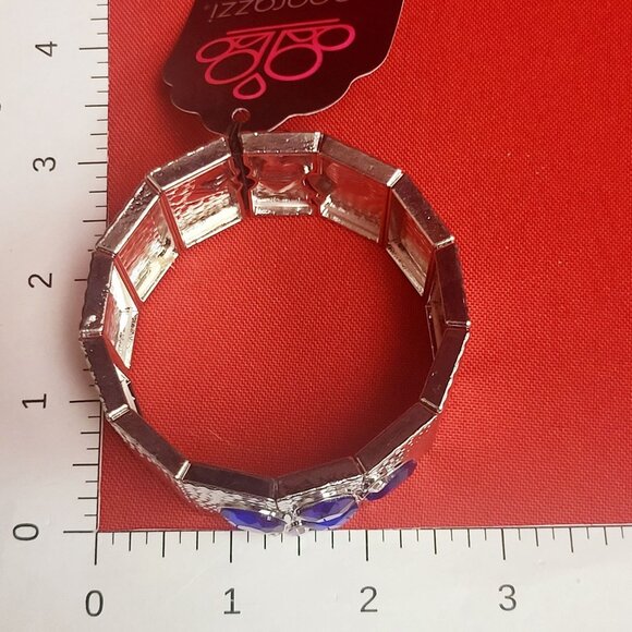 Paparazzi Flickering Fortune Blue Bangle Bracelet - Picture 9 of 10